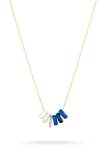Adina Reyter, Bead Party, Enamel + Pave Strength Necklace - 14K Yellow Gold
