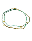 The Makery Collection, Bodrum Beaded Necklace - Sparkling Aqua and Green Beach
