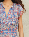 M.A.B.E, Della Print Maxi Dress- Blue/Pink