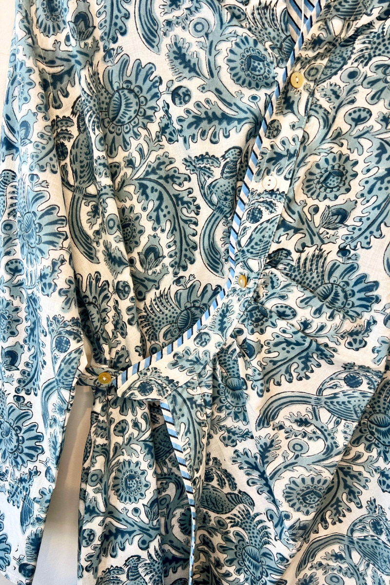 NIBI MTK, Manna Wrap Dress - Teal Bird