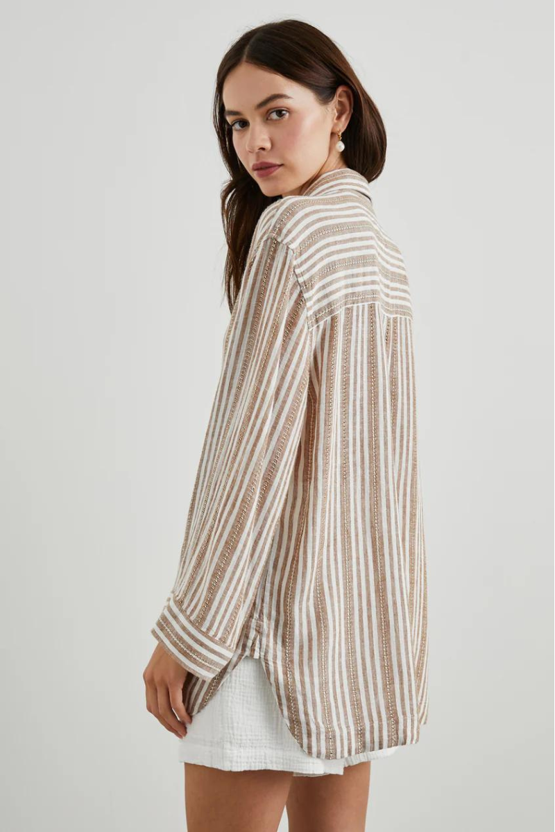 Rails, Banks Linen Shirt- Palo Santo Stripe