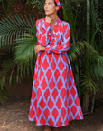 Nimo With Love, Sandalwood Dress - Ikat Red