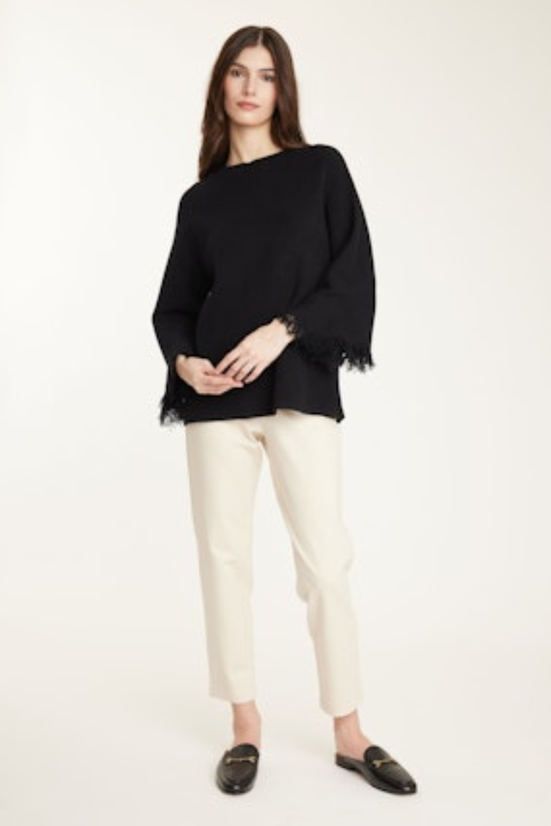 Pistache, Knit Fringe Sweater