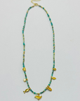 The Makery Collection, Charm Necklace - Turquoise and Gold