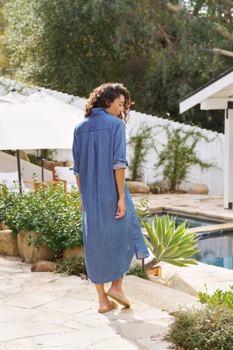 Frank & Eileen, Rory Maxi Shirtdress-  Vinatge Stonewashed Indigo