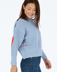 Kerri Rosenthal, Marlow Imperfect Heart Sweater- Steel blue
