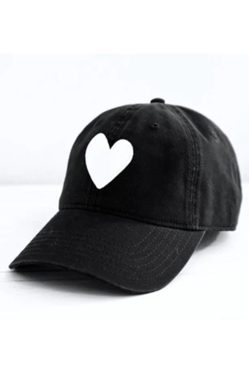 Kerri Rosenthal, Baseball Hat-Heart Patch White/Black