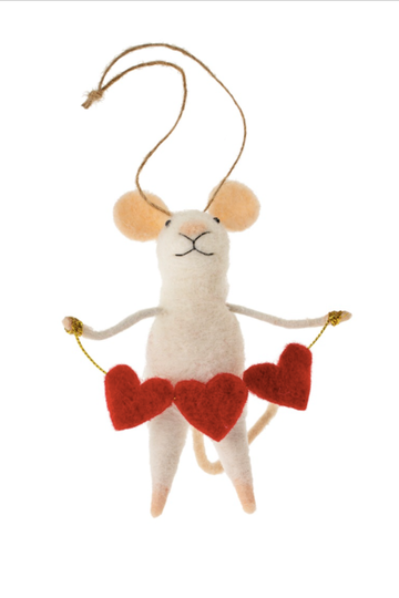 Indaba, Heart Full Mouse Holiday Ornament
