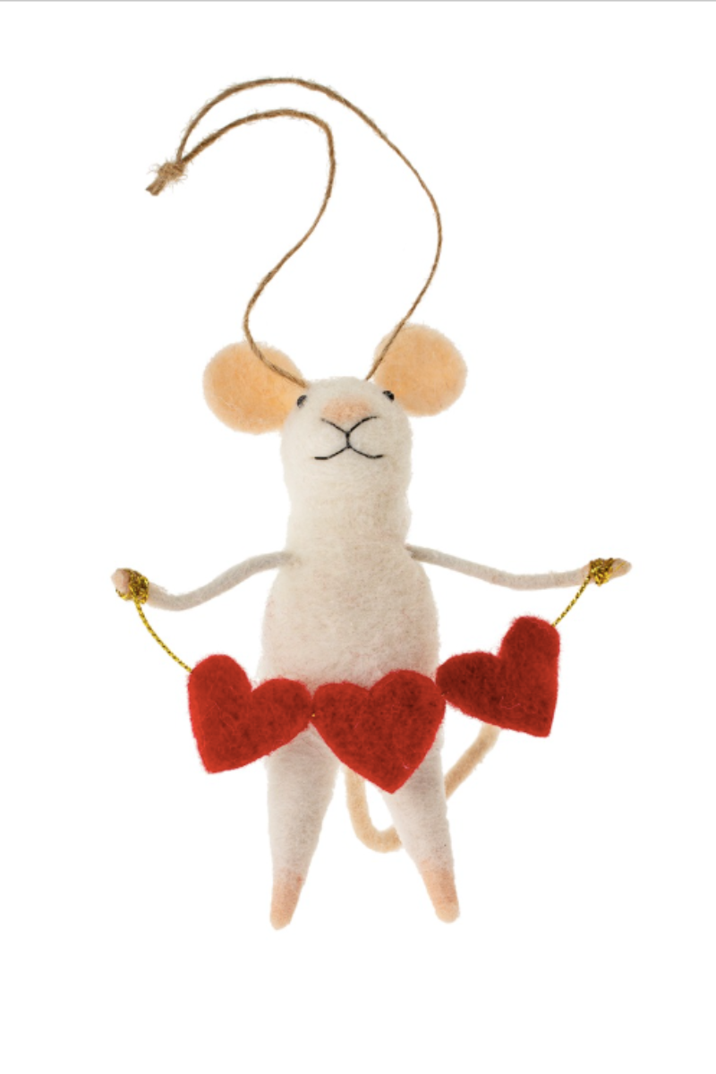 Indaba, Heart Full Mouse Holiday Ornament