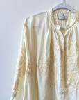 Benaras, Silk Soiree Shirt-Ecru
