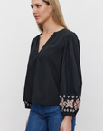 Velvet, Paola Flower Embroidery Top