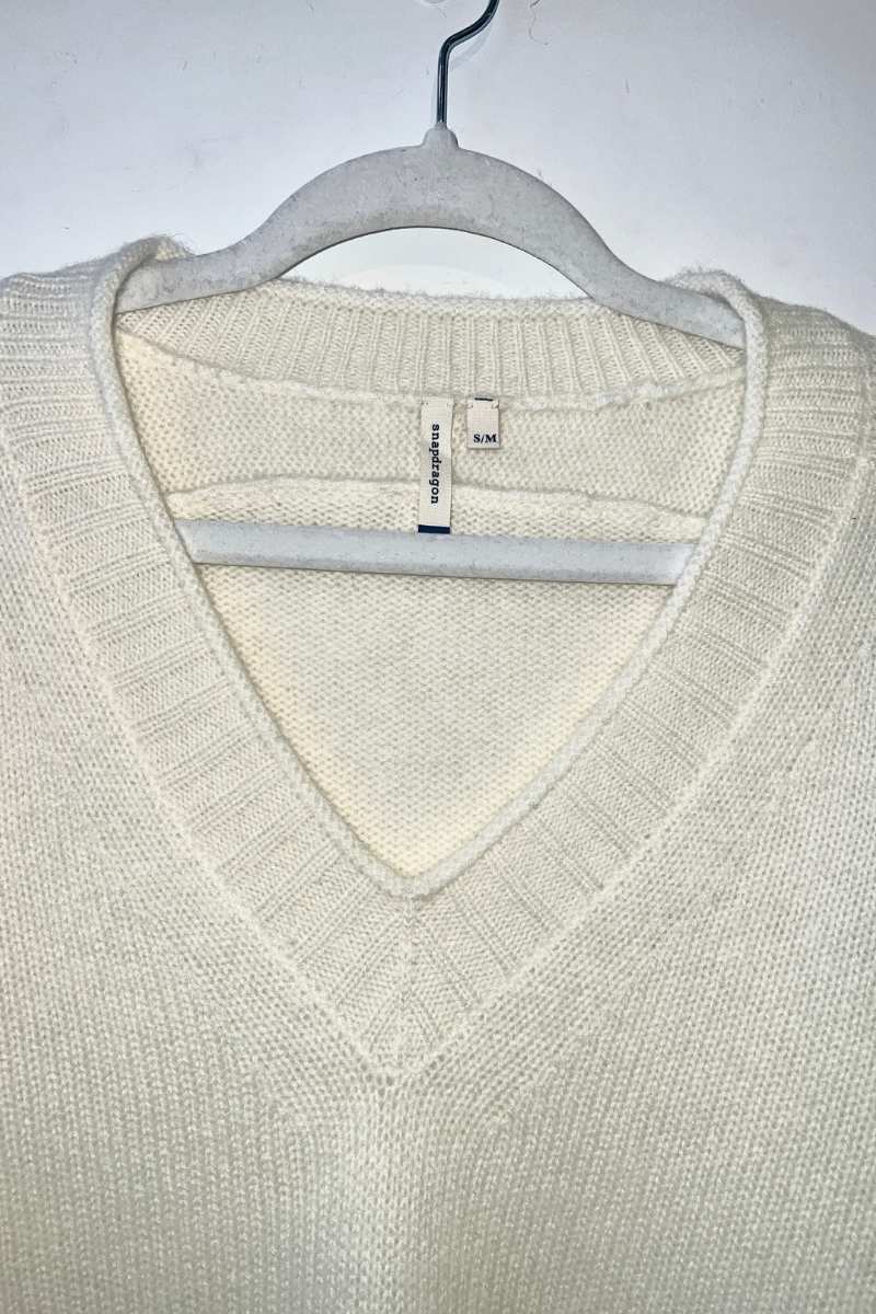 Cashmere Varsity V-Neck Sweater