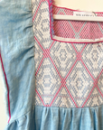 Nina Leuca, Jilly Dress- Light Blue with Pink Embroidery