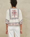 M.A.B.E, Calista Emboridered Jacket- Ecru/Multi