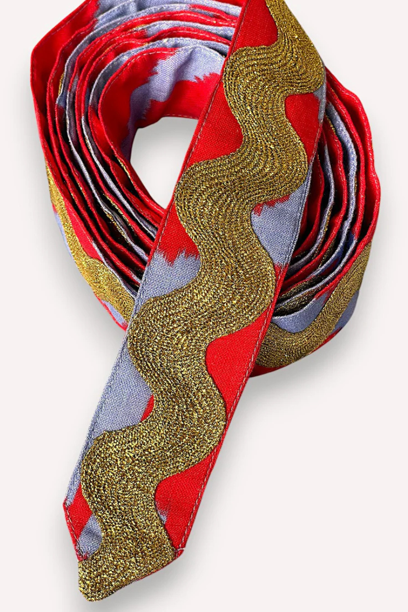 Nimo With Love, Belt - Gold/Ikat Red