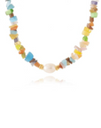 AB, Glass Beads Necklace with Freshwater Pearl Pendant