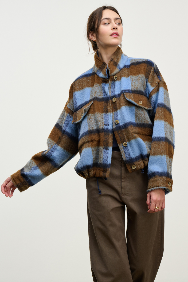 Velvet, Aubrey Brushed Plaid Jacket