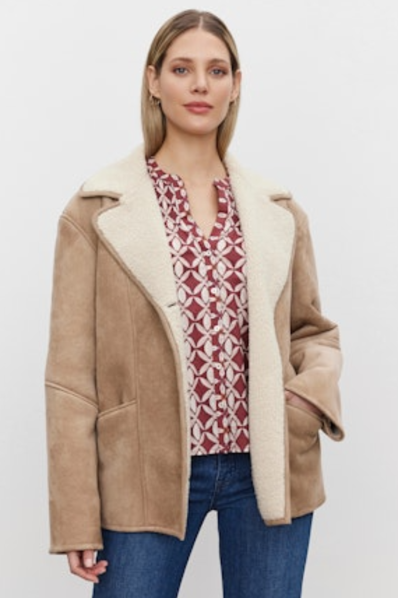 Velvet, Molly Sherpa Collared Jacket