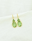 Delilah Earring Gold Plated Silver 925- Prasiolite & Emerald