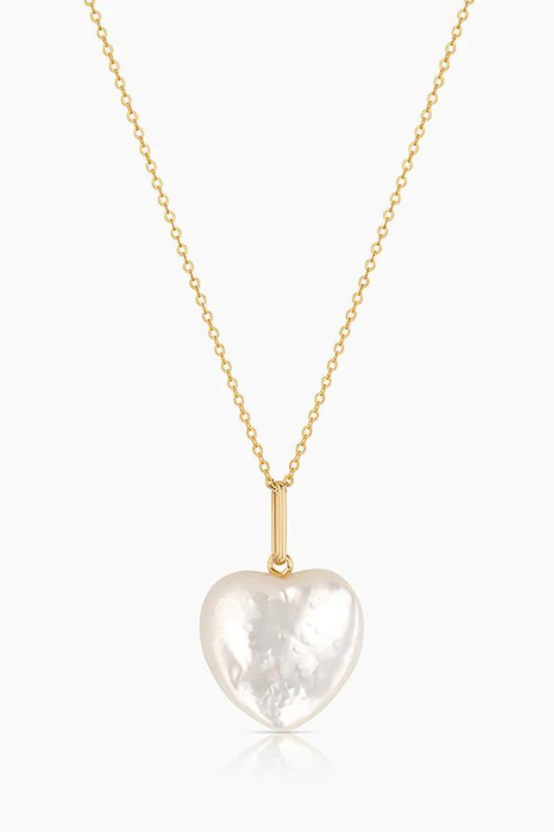 Thatch, Gemma Mother of Pearl Heart Necklace