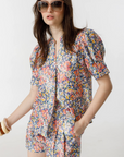 Lanhtropy, Athina Metalic Linen Shirt - Florece Print