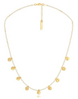 AB, Glass Beaded Necklace with Gold Discs