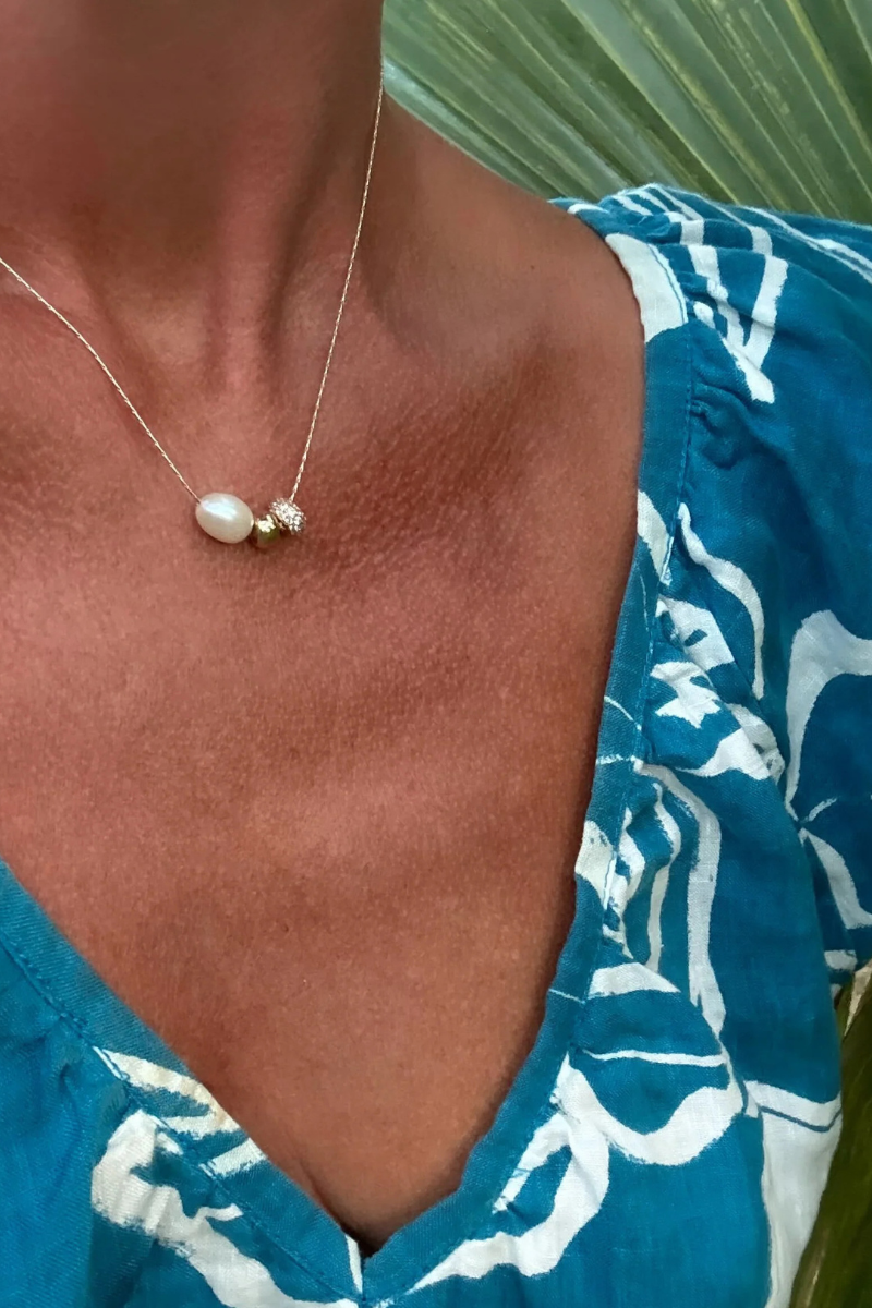 Thatch, Isla Gold Bead Necklace