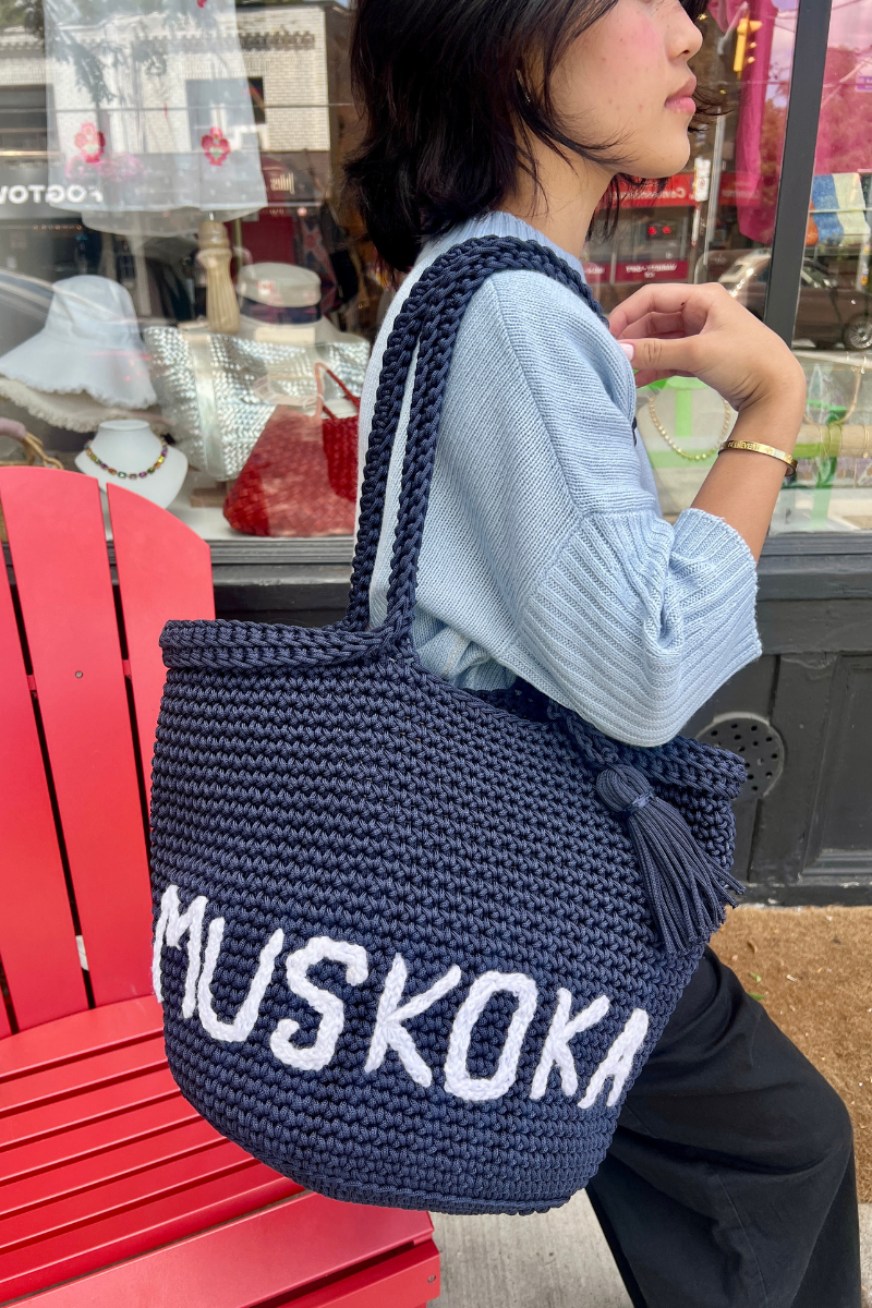 Muskoka woven Bag - Navy