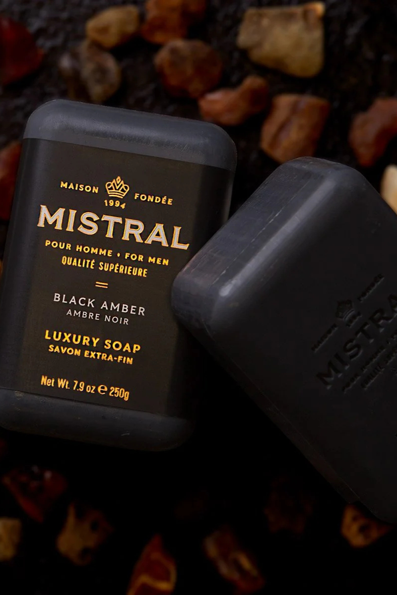 MISTRAL,Bar Soap-Men's Black Amber