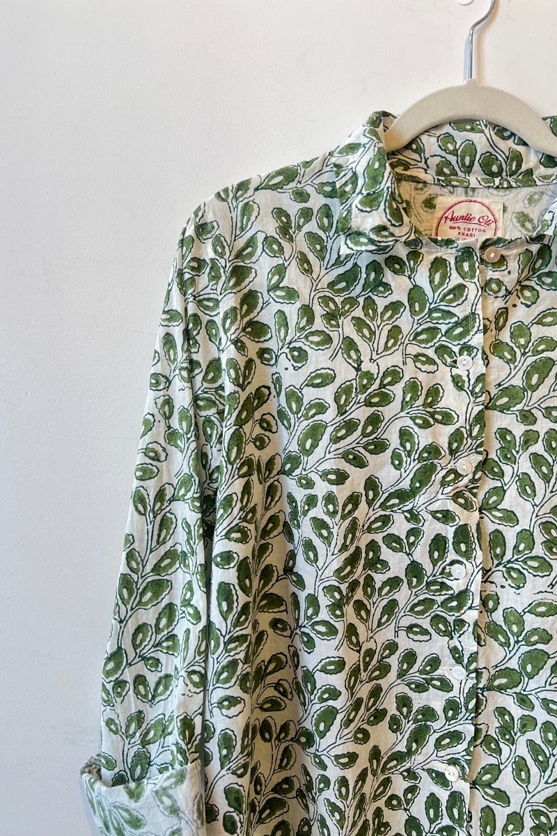 Auntie Oti, Leaf Button Shirt