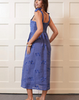 Nimo With Love, Agate Dress - Blue with Fish Embroidery