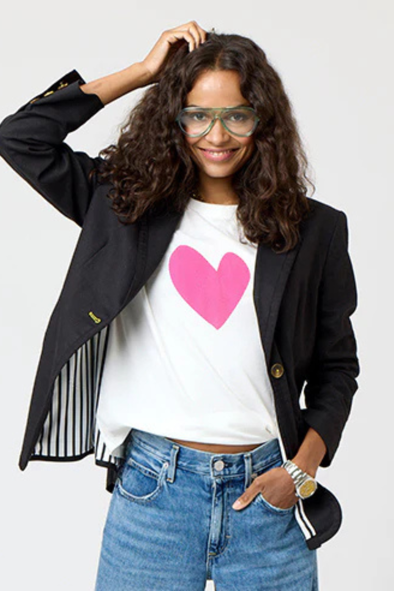 Kerri Rosenthal, Suke Imperfect Heart Tee-Neon Pink