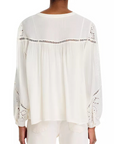 Velvet, Libby DS Viscose Eyelet Top- Cream