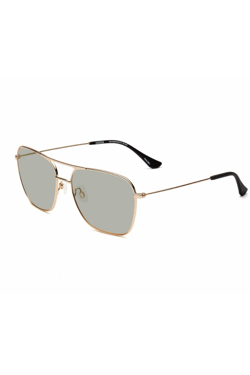CADDIS, Hooper Sunglasses- Polished Gold with Polarized Green