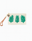 KAYU, Monstera Straw Pouch Wristlet Bag- Multi