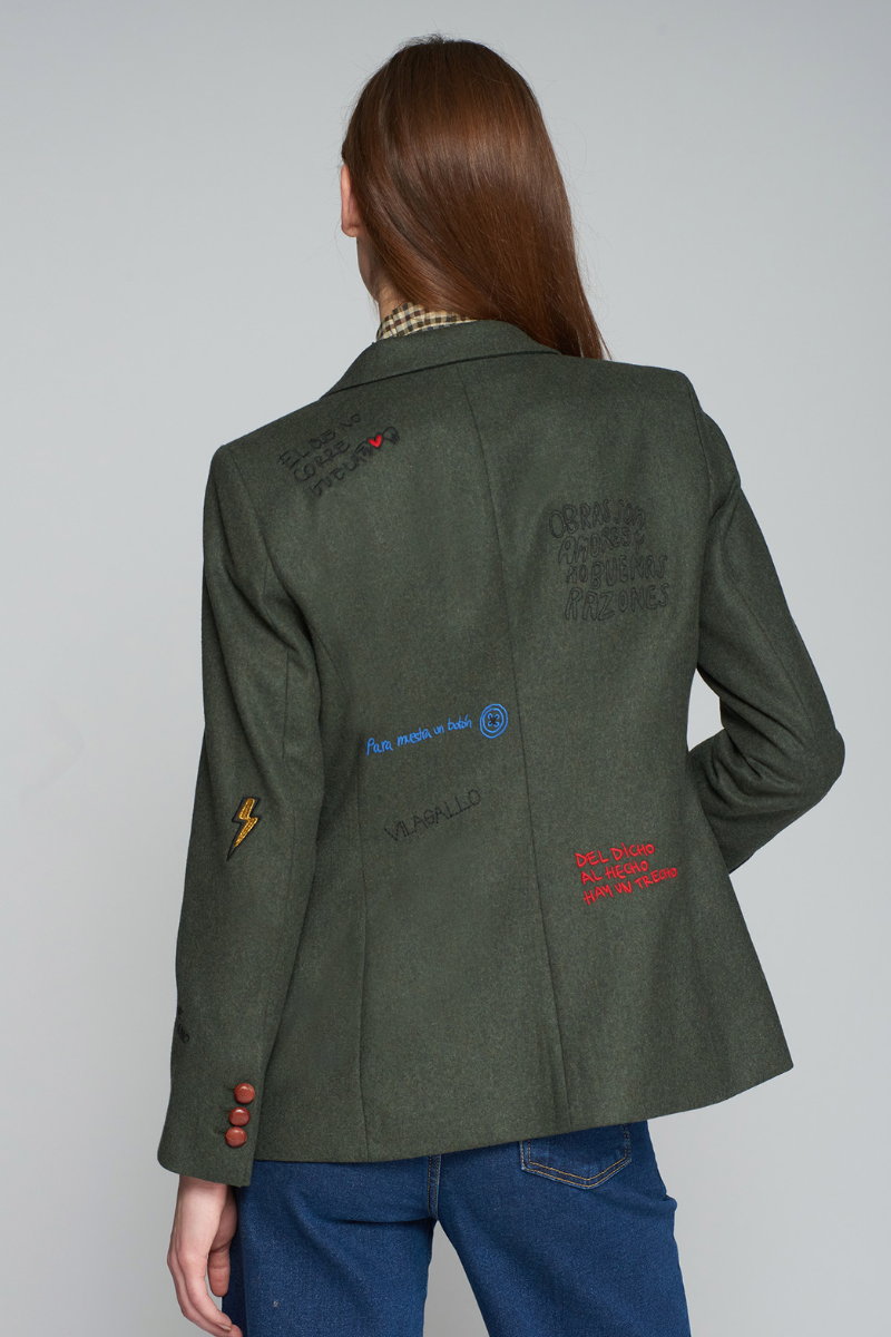 Vilagallo, Hillary Embroidered Jacket-Loden