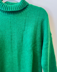 Cashmere T-Neck Sweater- Moss