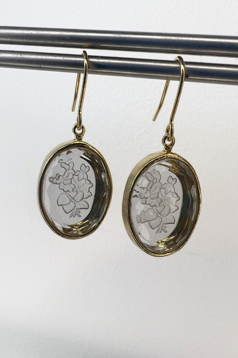 Monshiro, Sumire Glass Earrings