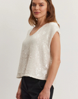 Velvet, Elorie DS Sequin Top- Cream