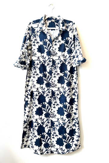 Fitzroy & Willa, Russell Dress - White & Navy
