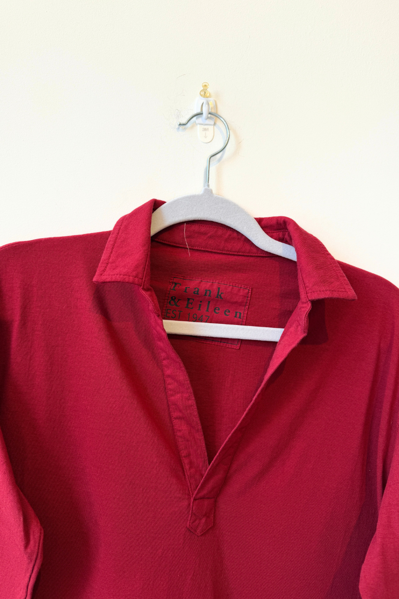 Frank & Eileen, Patirck Popover Henley - Garnet