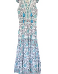 Bell, Annabelle Maxi - Light Turquoise with Purple Floral