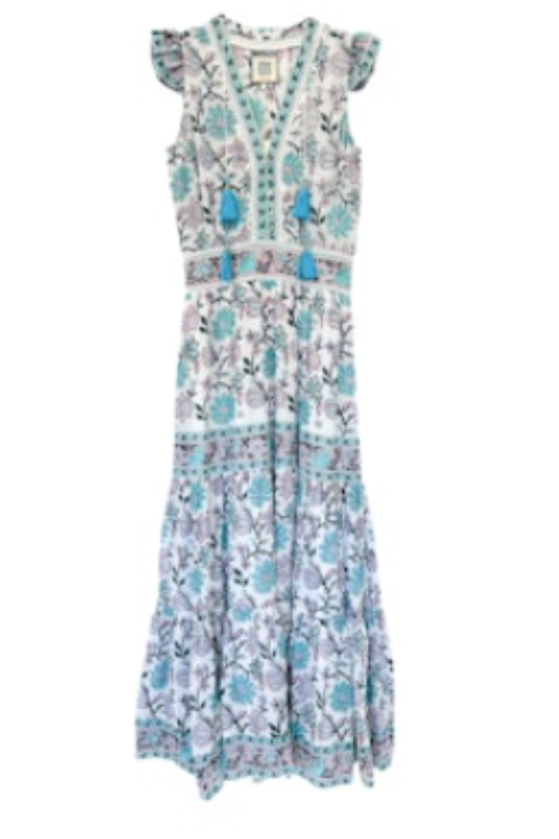 Bell, Annabelle Maxi - Light Turquoise with Purple Floral