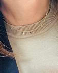 The Makery, Gold Choker Necklace with 15 Dancing Discs