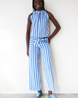 Dr. Bloom, Aloha Stripes Top - Blue