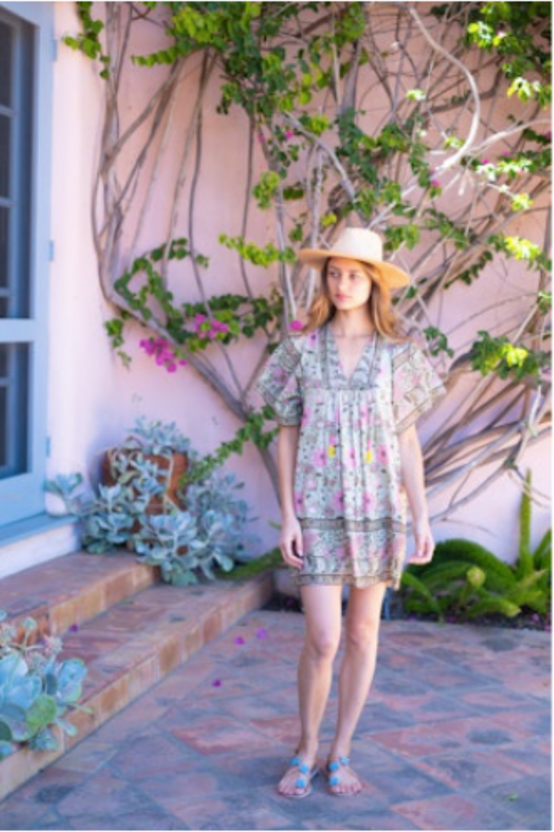 Bell, Angel Dress - Mint and Pink Floral