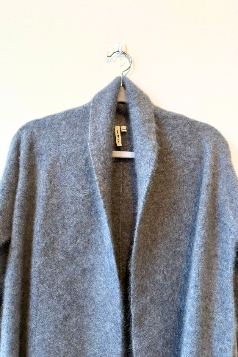 Brushed Cashmere Swing Coat-Feather Grey