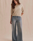 Splendid, Georgie SS Sweater - Wheat Heather
