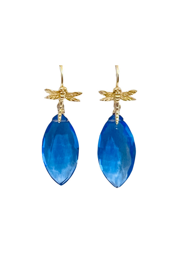 Sissy Yates Designs, Dragonfly Gemstone Earring- Ocean blue