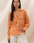 Charli, Libby shirt- Mandarin Floral PRint